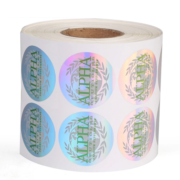 Self Adhesive Holographic Antitamper Laser Print Labels Blue
